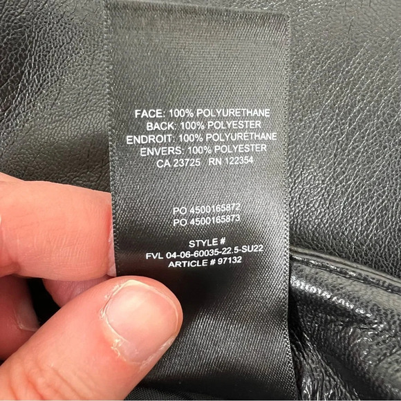 Aritzia Wilfred The Melina Cropped Straight Leg Pants Black Vegan Leather Size 2 - Picture 8 of 8